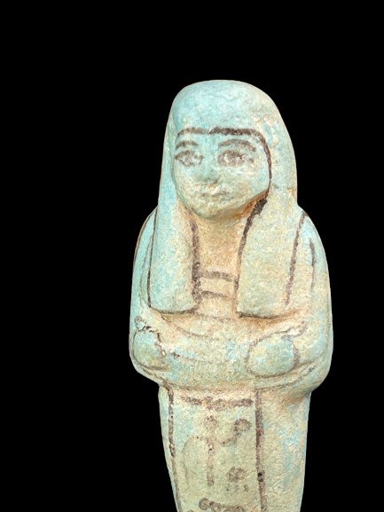 Oldtidens Egypten Fajance Shabti for Iniuya. Eksportlicens til Spanien. - 13.5 cm #1.2