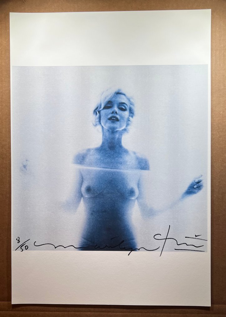 Bert Stern - Bert Stern signed Marilyn Monroe nude in blue tones #1.0