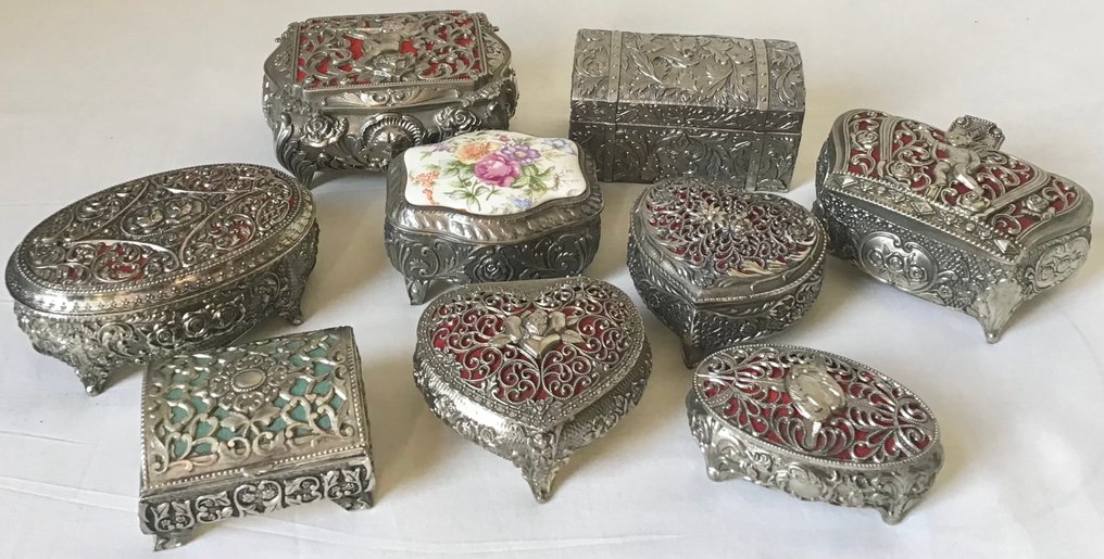 Joyero (9) - Cajas de joyas, cajas de recuerdos - decoradas con querubines, rosas, hojas de acanto #3.1