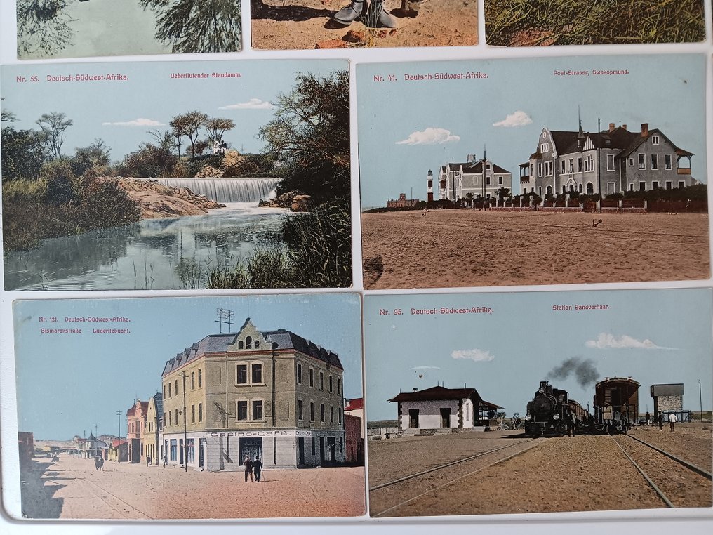 Południowo-Zachodnia Afryka Niemiecka - Afryka, Etnologia (pocztówki etniczne/ etnograficzne), Krajobraz, Miasto i krajobraz, Pociągi/ kolej, Sztuka wojskowa, Zwierzęta - Swakopmund, Lüderitzbucht, Windhuk - Pocztówka (20) - 1910-1910 #3.2