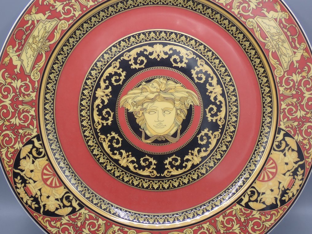Rosenthal - Wall plate - Red - Porcelain - Versace "Medusa" #2.1