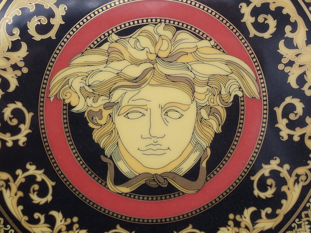 Rosenthal - Wall plate - Red - Porcelain - Versace "Medusa" #4.3