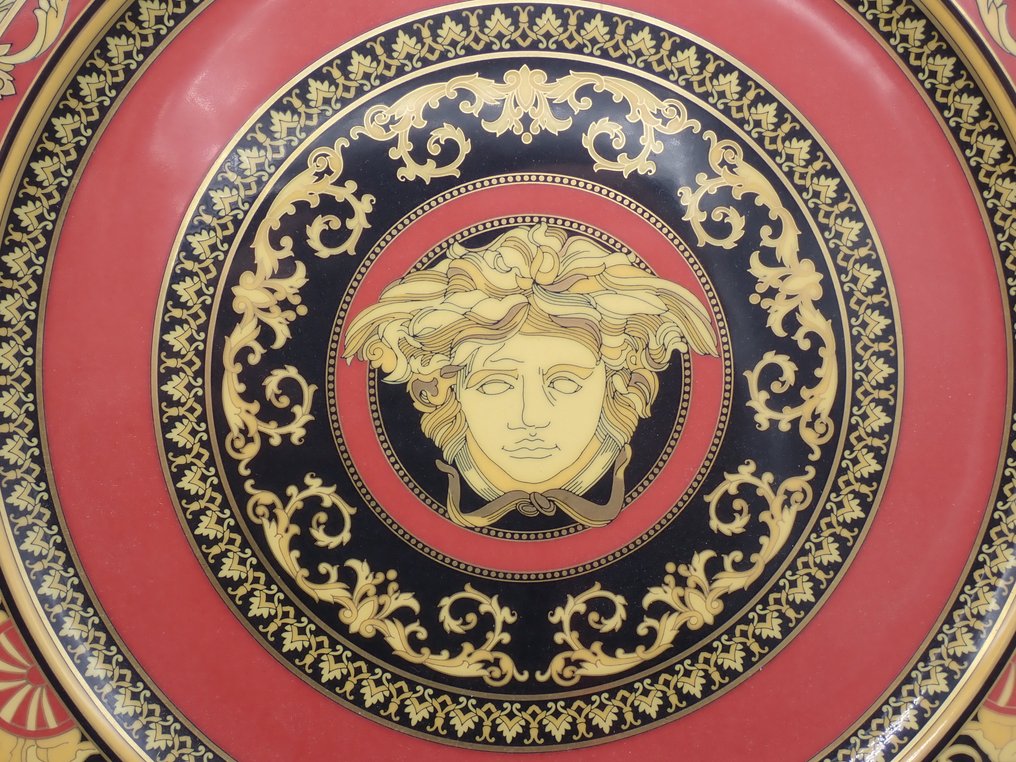 Rosenthal - Wall plate - Red - Porcelain - Versace "Medusa" #3.2