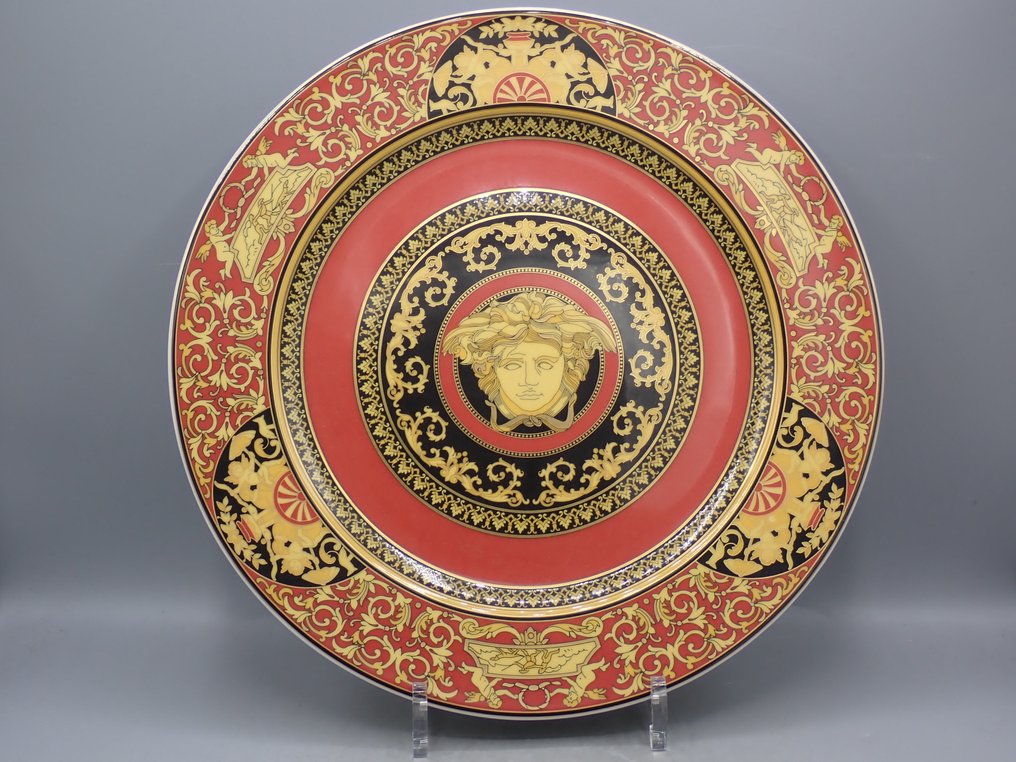 Rosenthal - Wall plate - Red - Porcelain - Versace "Medusa" #1.0