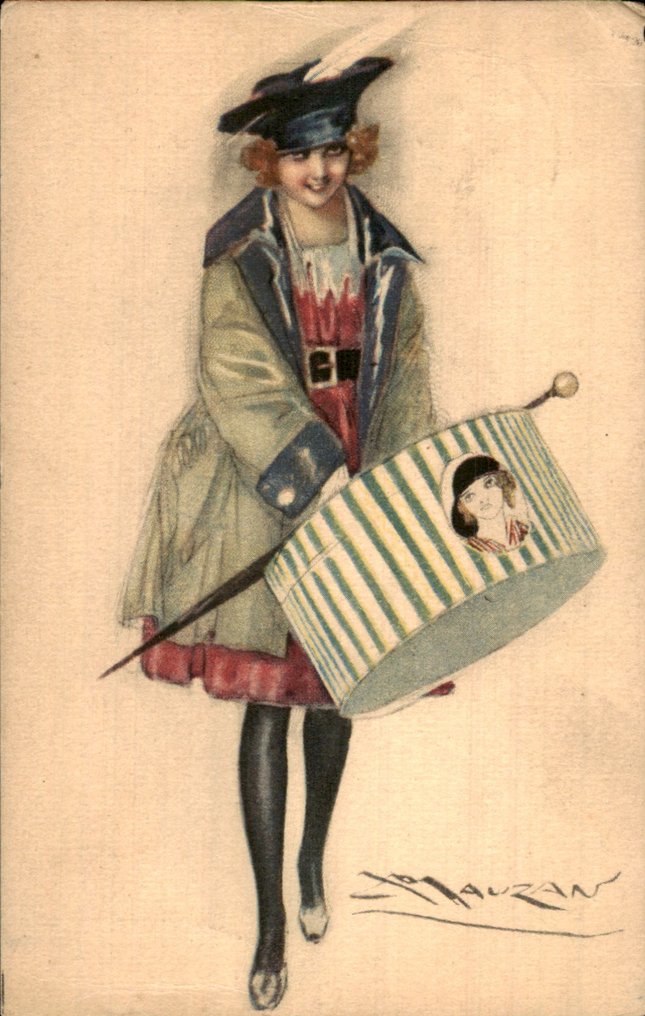 fantázia, Nő / Hölgy / Lány - Kalap - Glamour - Képeslap (103) - 1900-1950 #2.1