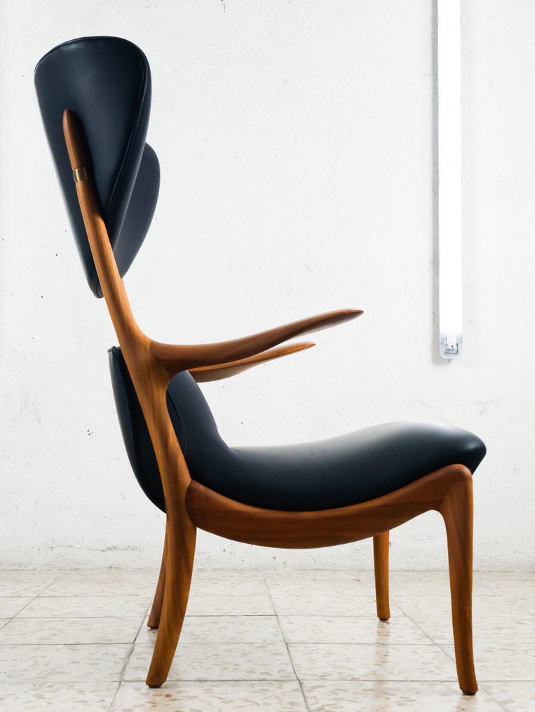 Ceccotti - Roberto Lazzeroni - Πολυθρόνα - Πολυμήχανο Ξενοδοχείο - Walnut, Δέρμα, Ορείχαλκος #3.2